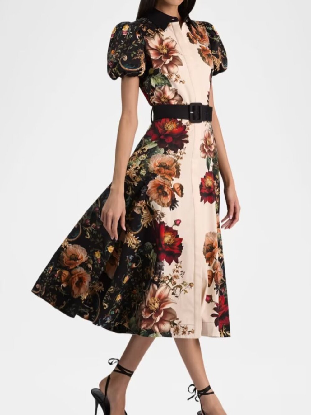 Henrietta Floral Belted Midi Dress